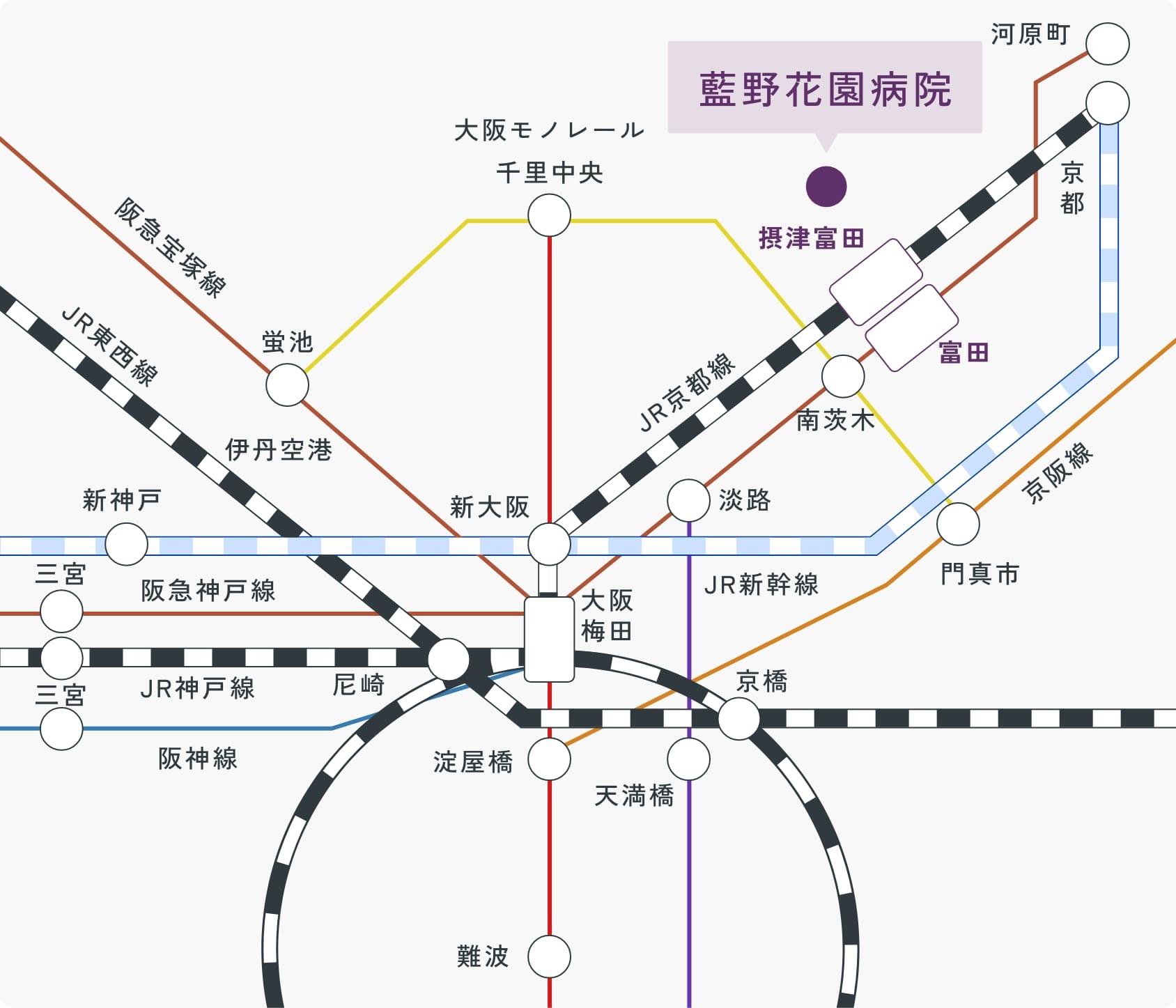 阪急京都線「富田」駅マップ